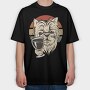 Dog Drinking Wine Wine, Tricou Oversize Barbati (Unisex)
