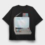 Old Computer Technology Code Fun, Tricou Oversize Barbati (Unisex)