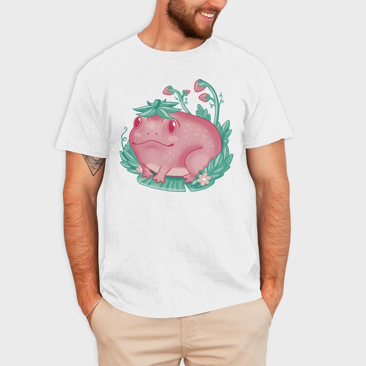 Kawaii Strawberry Happy Frog, Tricou Barbati (Unisex)