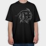 Dog German Breed Line Art Kleiner Munsterlander, Tricou Oversize Barbati (Unisex)