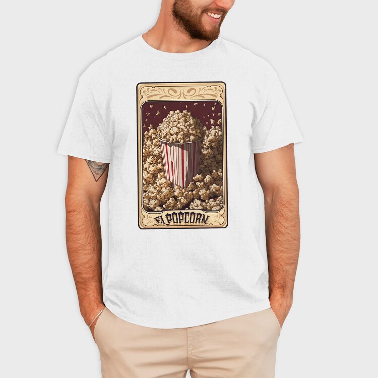 Vintage Popcorn Tarot, Tricou Barbati (Unisex)
