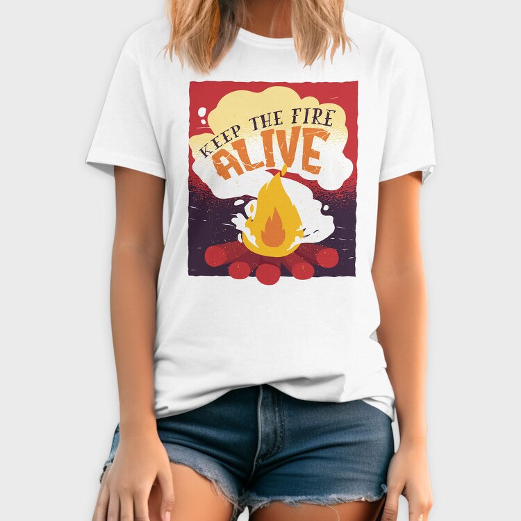 Keep The Fire Alive Quote, Tricou Barbati (Unisex)