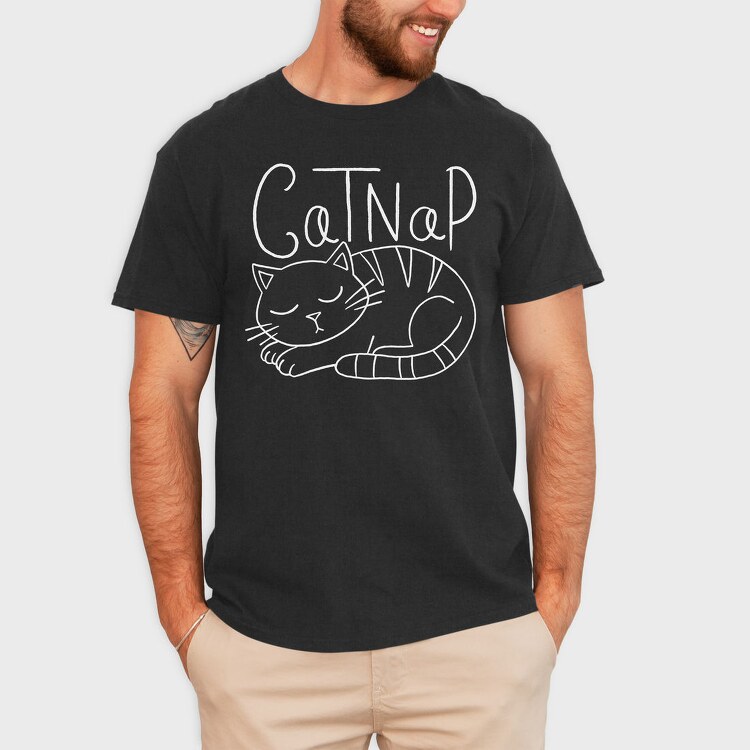 Cat Taking A Nap, Tricou Barbati (Unisex)