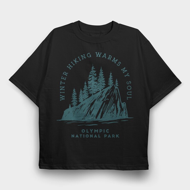 Olympic National Park Quote, Tricou Oversize Barbati (Unisex)