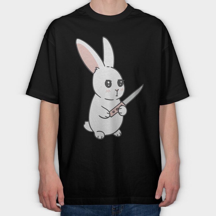 Menacing Psycho Bunny, Tricou Oversize Barbati (Unisex)