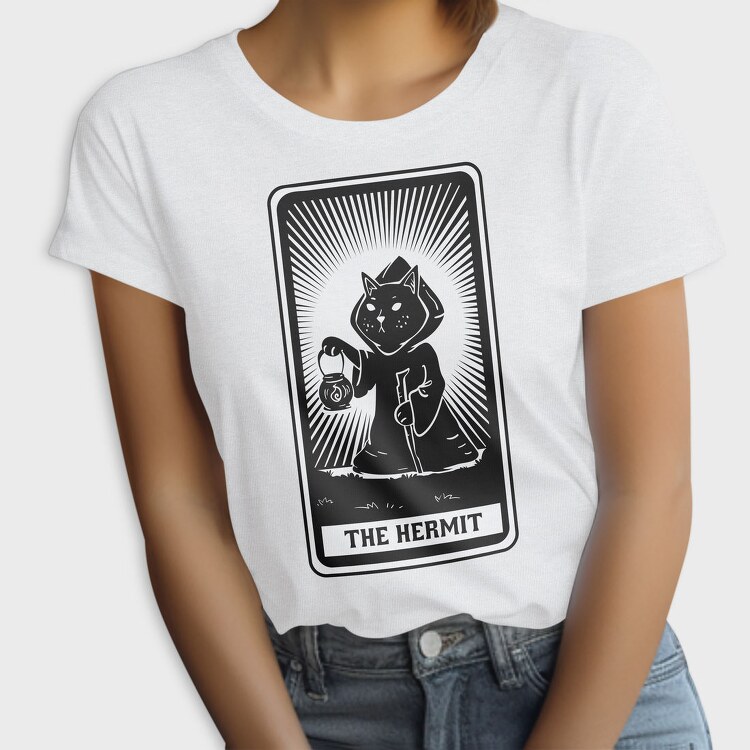 Cat Tarot Card Fantasy The Hermit, Tricou Femei