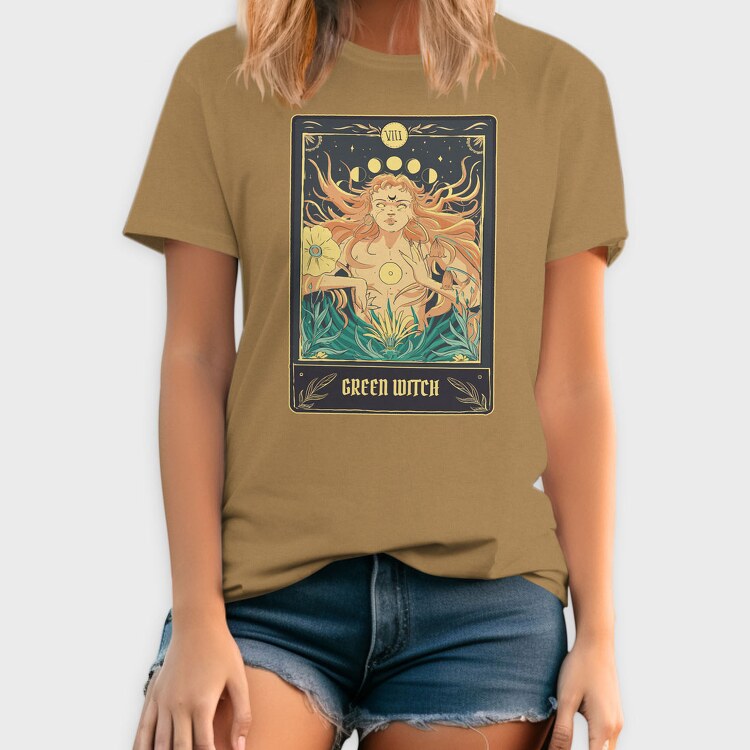 Green Witch Tarot Card, Tricou Barbati (Unisex)