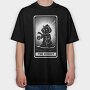 Cat Tarot Card Fantasy The Hermit, Tricou Oversize Barbati (Unisex)