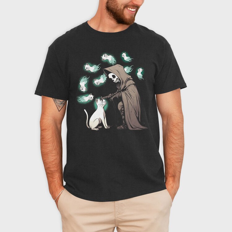 Grim Reaper Cat Lives, Tricou Barbati (Unisex)