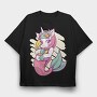 Mermaid Unicorn Sea Corn, Tricou Oversize Barbati (Unisex)