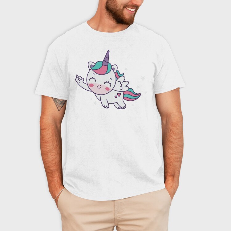 Cute Flying Unicorn, Tricou Barbati (Unisex)