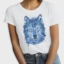 Wolf Animal Watercolor Polygon, Tricou Femei