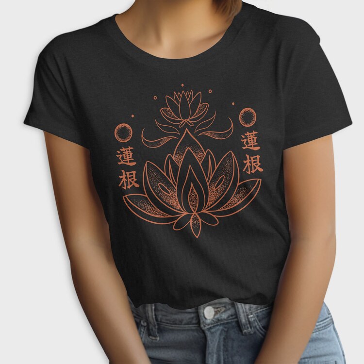 Lotus Flower Orange Japanese, Tricou Femei