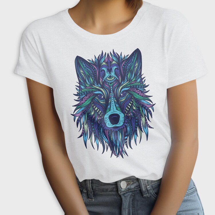 Wolf Illustration Color 001, Tricou Femei