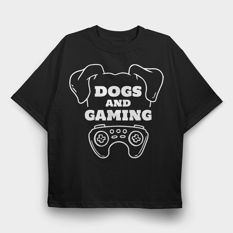 Dogs And Gaming, Tricou Oversize Barbati (Unisex)