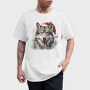 Wolf In Santa Hat Christmas Tote, Tricou Barbati (Unisex)