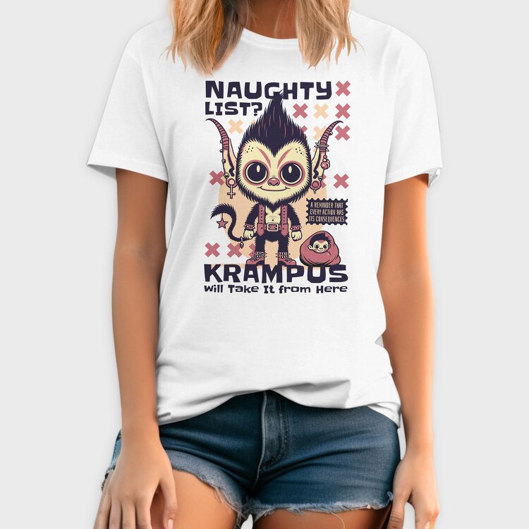 Krampus Naughty List, Tricou Barbati (Unisex)