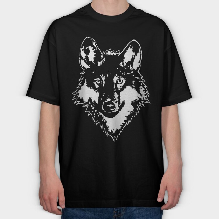 Wolf Wild Animal Head, Tricou Oversize Barbati (Unisex)