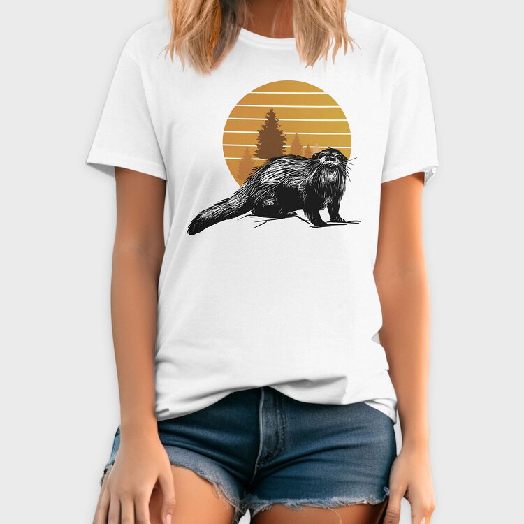 Otter In Sunset, Tricou Barbati (Unisex)
