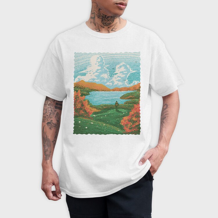 Lake Sight Painting, Tricou Barbati (Unisex)