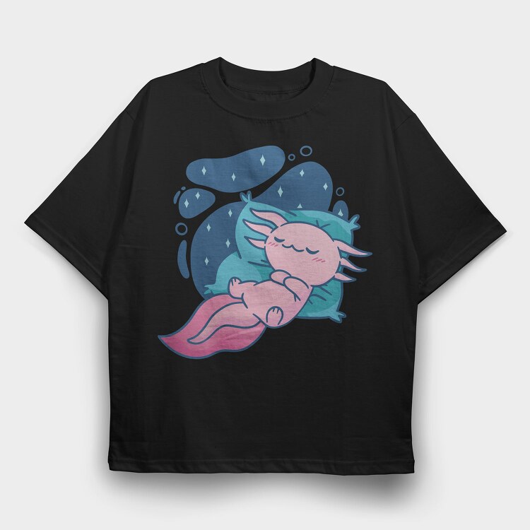 Baby Axlotl Sleeping, Tricou Oversize Barbati (Unisex)