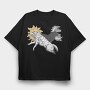 Wolves With Moon And Sun Run, Tricou Oversize Barbati (Unisex)