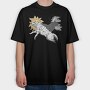Wolves With Moon And Sun Run, Tricou Oversize Barbati (Unisex)