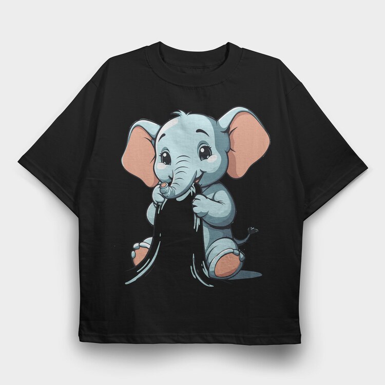 Baby Elephant, Tricou Oversize Barbati (Unisex)