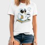 Owl With Books And Coffee Cute, Tricou Barbati (Unisex)