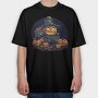 Halloween Pumpkin Train King, Tricou Oversize Barbati (Unisex)