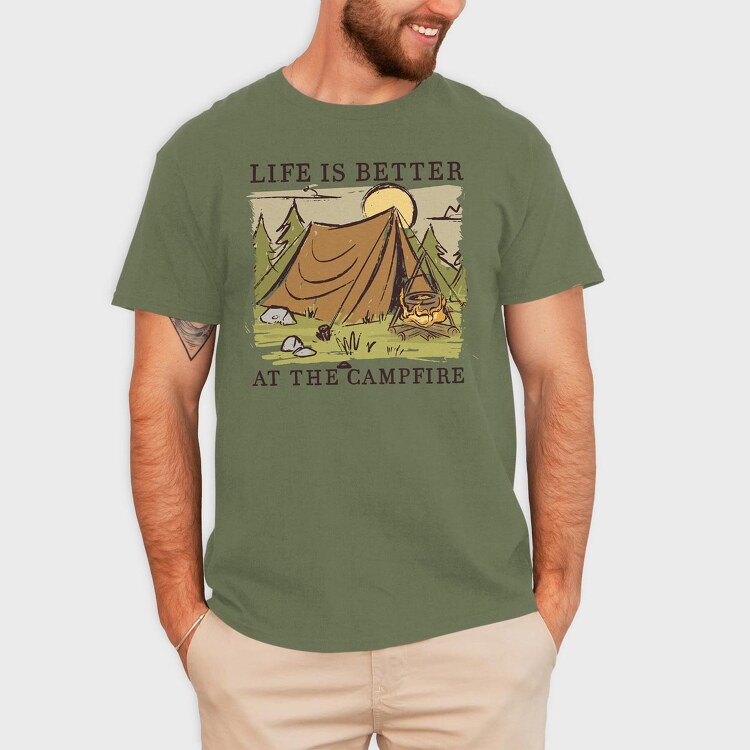 Campfire, Tricou Barbati (Unisex)