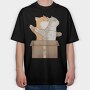 Cats In Love Titanic, Tricou Oversize Barbati (Unisex)