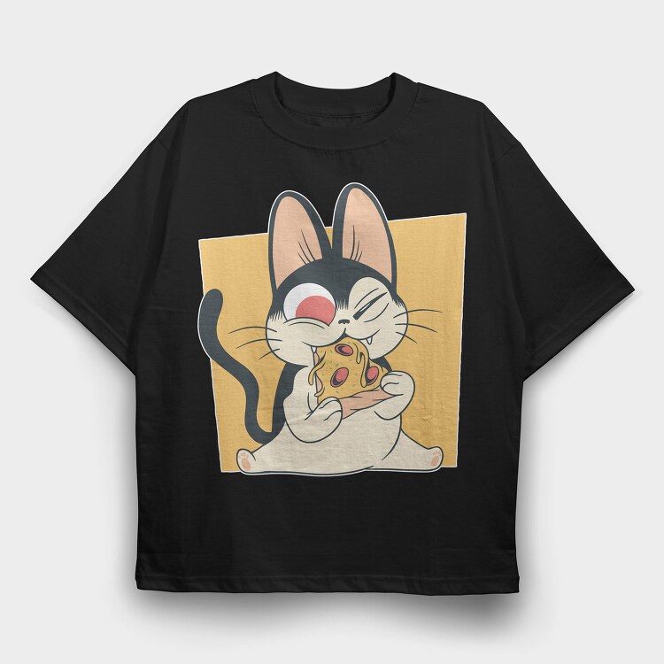 Pizza Kitten Cat, Tricou Oversize Barbati (Unisex)