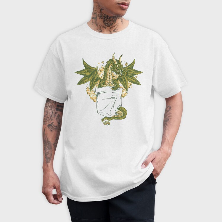 Dragon In Pocket, Tricou Barbati (Unisex)