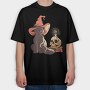 Halloween Witch Cat, Tricou Oversize Barbati (Unisex)