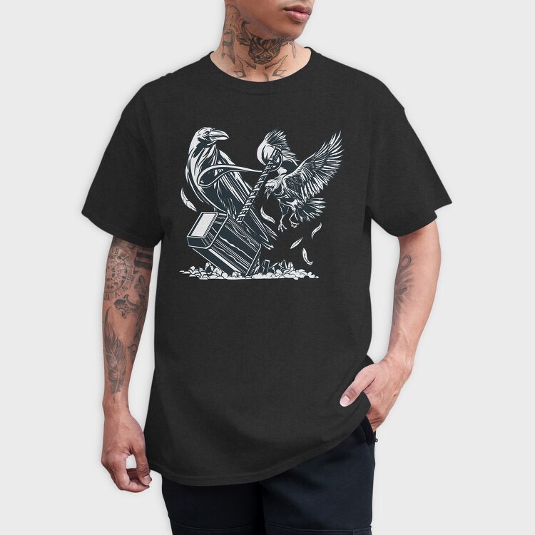 Hammer And Crow Birds Crown, Tricou Barbati (Unisex)