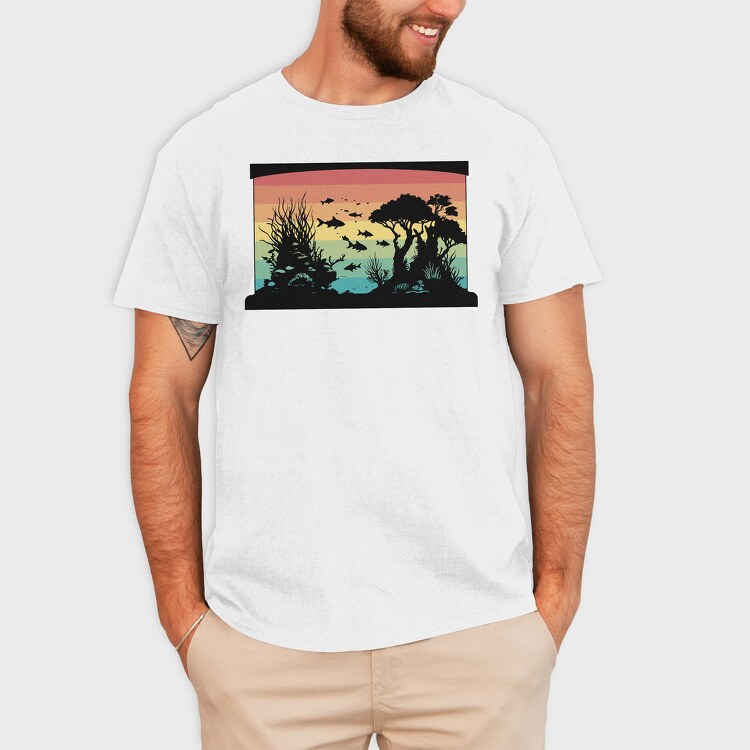 Silhouetted Aquarium, Tricou Barbati (Unisex)