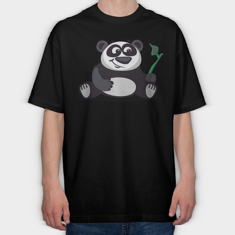 Panda Leaf Hugger, Tricou Oversize Barbati (Unisex)