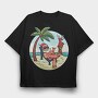 Beach Summer Santa Claus, Tricou Oversize Barbati (Unisex)
