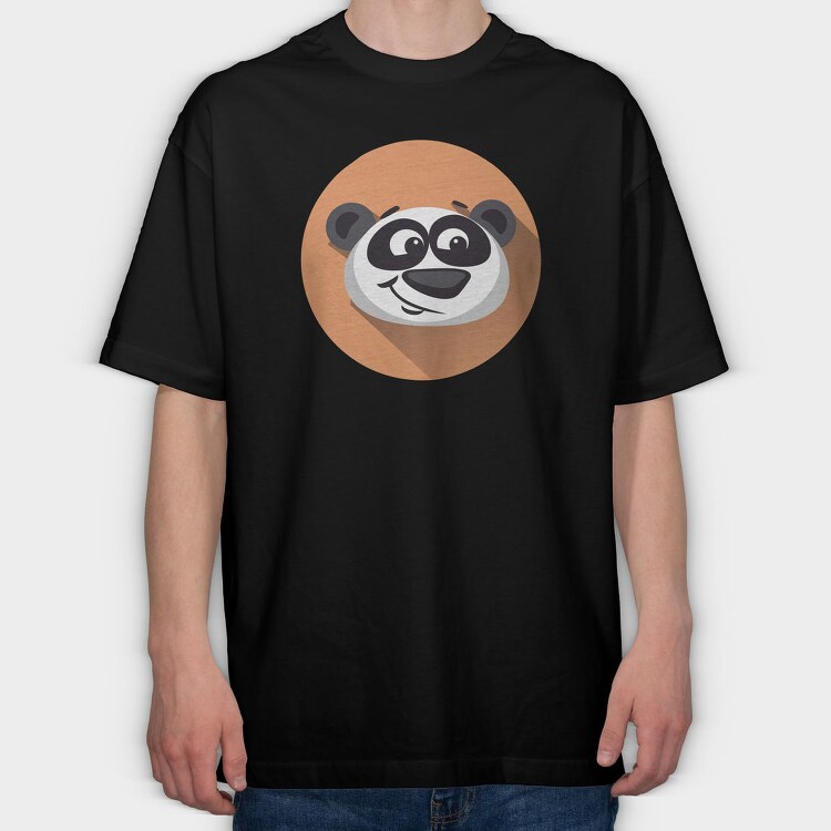 Panda Smile Icon, Tricou Oversize Barbati (Unisex)