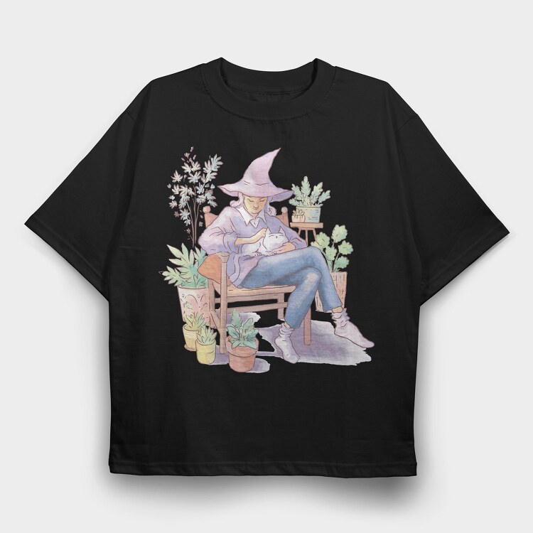 Plant Witch, Tricou Oversize Barbati (Unisex)