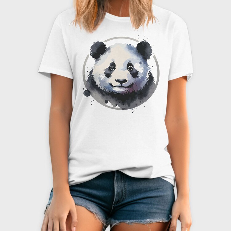 Panda Watercolor Mug, Tricou Barbati (Unisex)