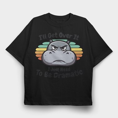 Dramatic Hippo, Tricou Oversize Barbati (Unisex)