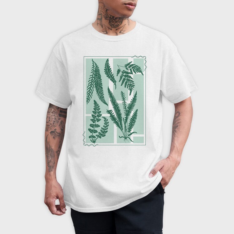 Plants And Fern Leaves Vintage, Tricou Barbati (Unisex)