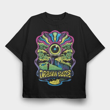 Dream Days Psychedelic Eye Forest, Tricou Oversize Barbati (Unisex)