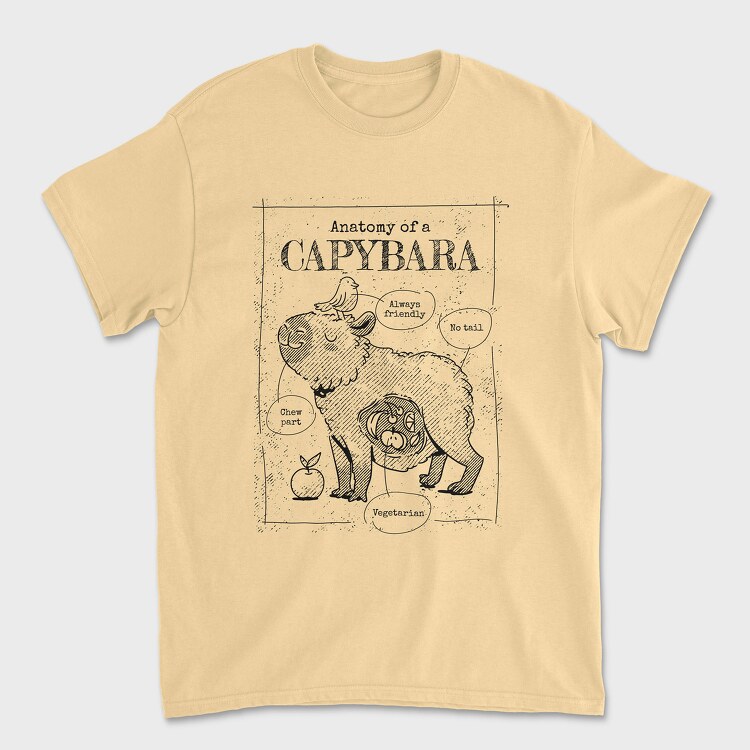 Capybara Anatomy, Tricou Barbati (Unisex)