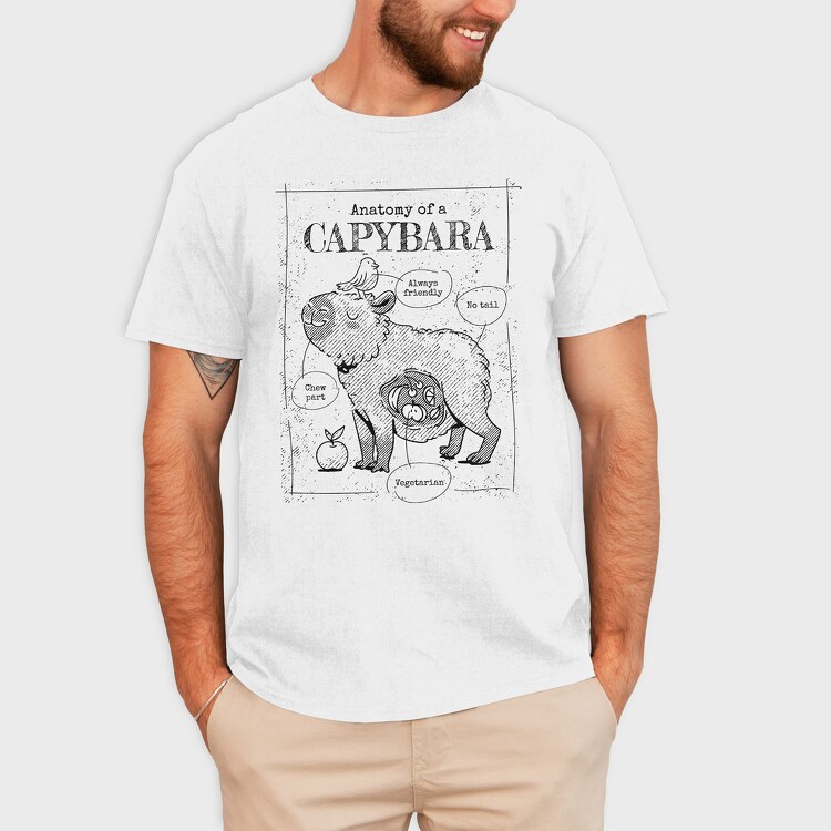 Capybara Anatomy, Tricou Barbati (Unisex)