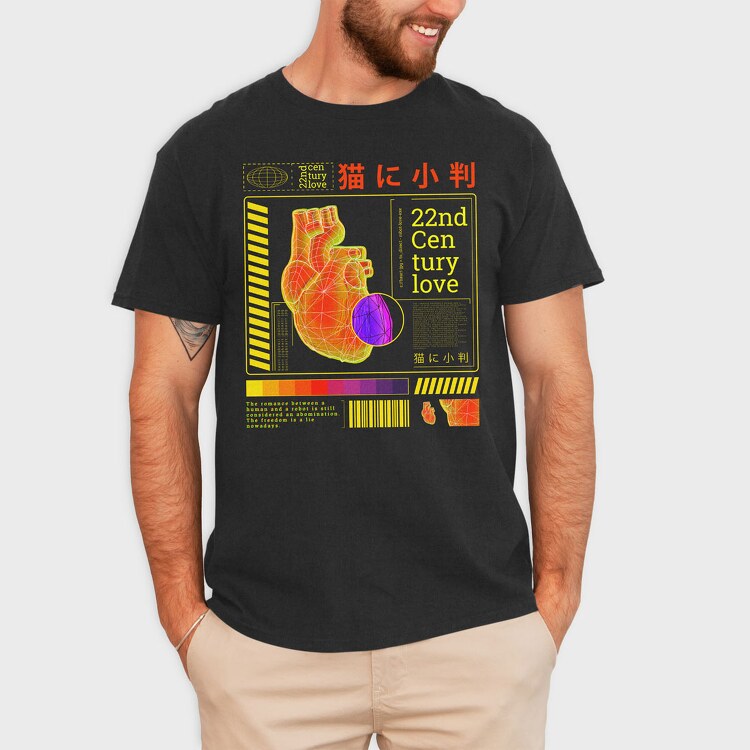 Digital Heart Robot, Tricou Barbati (Unisex)
