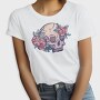 Pastel Floral Colorful Skull Flowers, Tricou Femei
