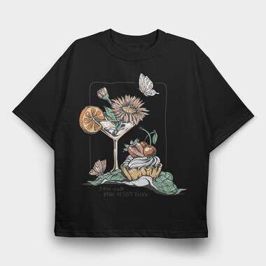 Drink And Flowers Spring Sunny Days, Tricou Oversize Barbati (Unisex)